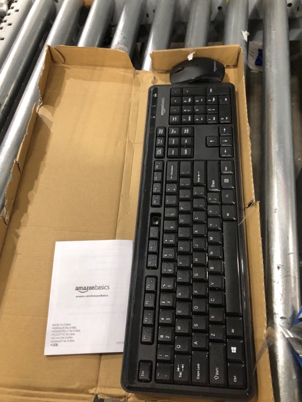 Photo 3 of Amazon Basics Wireless Computer Keyboard and Mouse Combo - Quiet and Compact - US Layout (QWERTY)