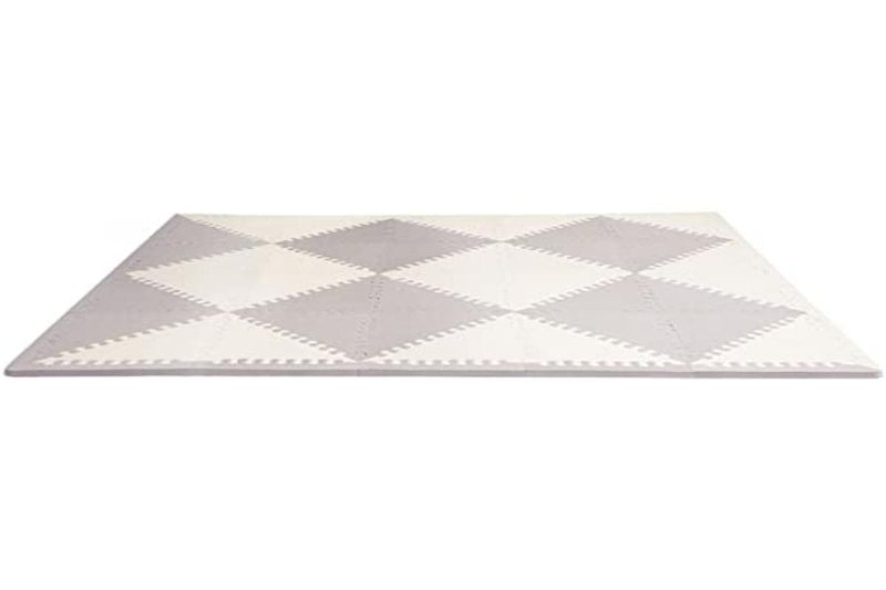 Photo 1 of  Baby Play Mat, Interlocking Foam Floor Tiles, Grey/Cream- 20 piece 