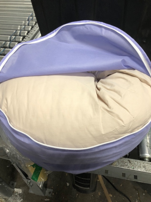 Photo 1 of Boppy Organic Cotton Fabric Cuddle Pregnancy Pillow with Removable, 100% Organic Cotton Pillow Cover | Plush Contoured Support | Prenatal and Postnatal Positioning Organic Biscuit