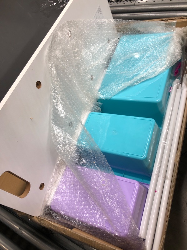 Photo 3 of ***DAMAGE TO BINS***   Humble Crew, White/Blue/Pink/Purple Extra-Large Toy Organizer, 16 Storage Bins White/Blue/Pink/Purple Toy Organizer