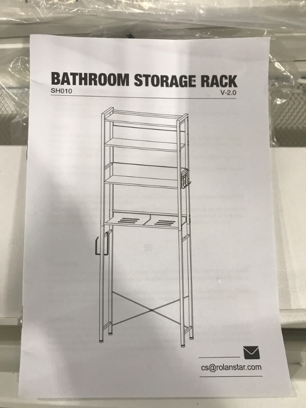 Photo 3 of *DAMAGED* *SEE NOTES* Rolanstar Over The Toilet Storage, 4-Tier Wooden Bathroom Space Saver  White