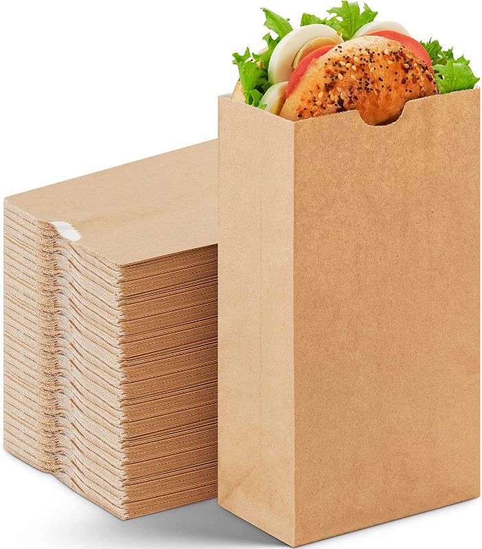 Photo 1 of **SMALL BAGS/ FRY BAGS** Culinware Brown Paper Bags Wax Lined 2 Lb – Grease Resistant Paper Bags, Bulk Food Bags – 4.31 x 2.38 x 8.19 In - 250 Count
