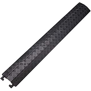 Photo 1 of Durable Cable Protection Ramp Cover Supports 11000lbs Single Channel Heavy Duty Hose & Cord Track Floor Protection,39.4”x5.11”x0.78” Cable Concealer for Indoor Outdoor Use-Pyle PCBLCO101 black/Single