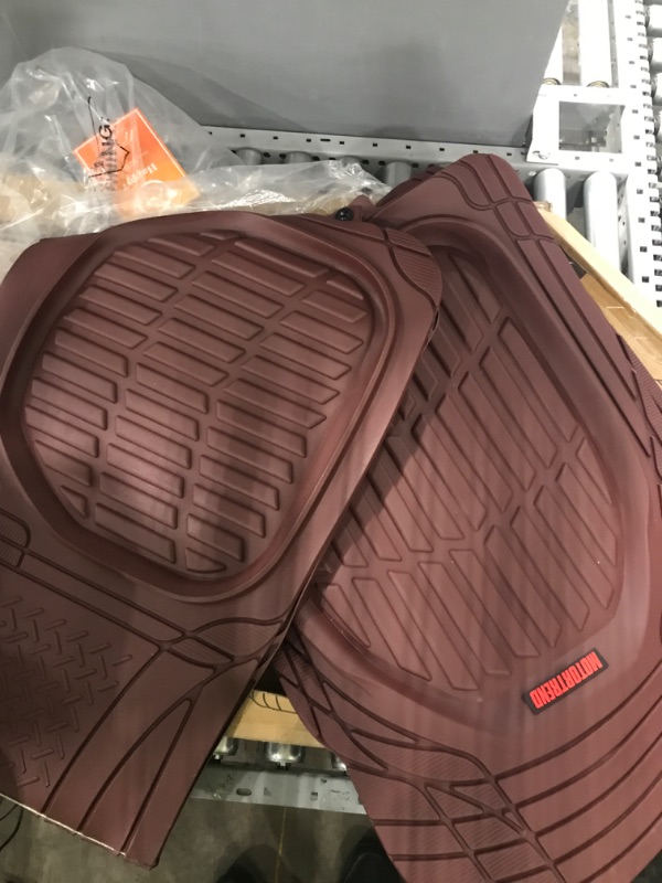 Photo 2 of Motor Trend 923-BD Burgundy FlexTough Contour Liners-Deep Dish Heavy Duty Rubber Floor Mats for Car SUV Truck & Van-All Weather Protection Trim to Fit Most Vehicles Full Set BURGUNDY