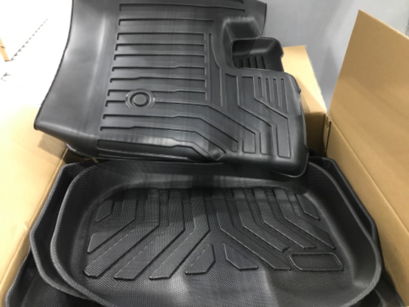 Photo 2 of (6 Pack) Tesla Model Y Floor Mats 2023 2022 2021 2020 3D Full Cover Front Rear Trunk Mats Custom Fits Floor Liners for Tesla Model Y Accessories All-Weather Protect Rear Cargo Liner Mats Model Y ?6 Pack?Floor+Cargo+Trunk Mats