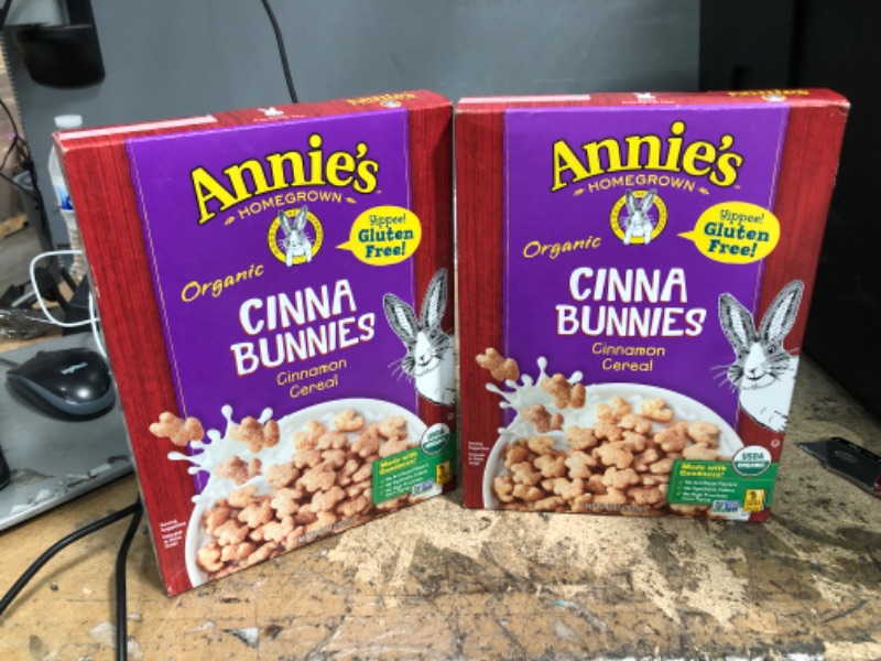 Photo 2 of ANNIE'S HOMEGROWN, Organic Cereal,Cinnabunnies, Pack of 10, Size 10 OZ - No Artificial Ingredients GMO Free 95%+ Organic (2 Pack Bundle) Exp: DEC 2022