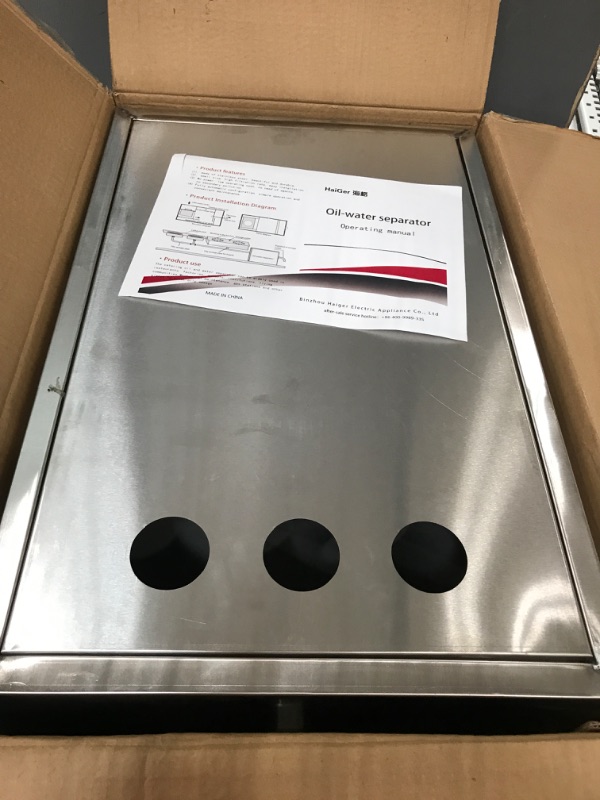 Photo 1 of Commercial Grease Trap for 3 Compartment Sink, Under Sink Grease Interceptor Trap with 3 Top Inlets, Stainless Steel Grease Trap for Restaurant Kitchen Canteen