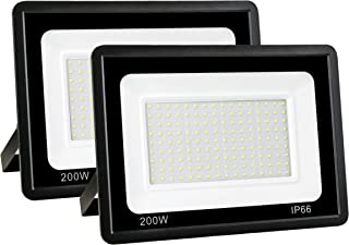 Photo 1 of 200W Outdoor LED Flood Light, 20000Lm Super Bright 6000K Daylight White, Waterproof IP66 Security Lights for Yard, Garden,Basketball Court, Garage, Arena,