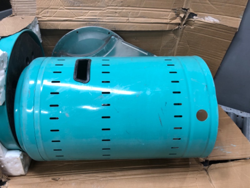 Photo 2 of **MISSING PARTS**MINOR DAMAGE** Amazon Basics 46,000 BTU Outdoor Propane Patio Heater with Wheels, Commercial & Residential - Bahama Blue Bahama Blue Powder Coated Heater