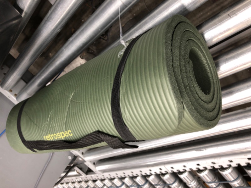 Photo 1 of **MINOR DAMAGE** Retrospec Retrospec Solana Yoga Mat 1/2" Thick w/ Nylon Strap for Men & Women - Non Slip Excercise Mat for Yoga, Pilates, Stretching, Floor & Fitness Workouts Wild Spruce 1/2 inch