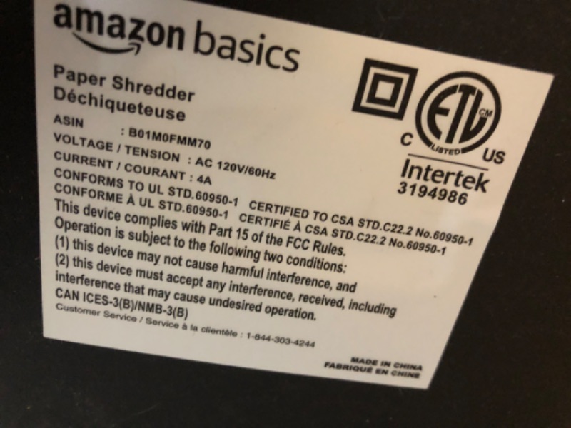 Photo 5 of Amazon Basics 15-Sheet Cross-Cut Paper, CD Credit Card Office Shredder 15 Sheet - original model Shredder