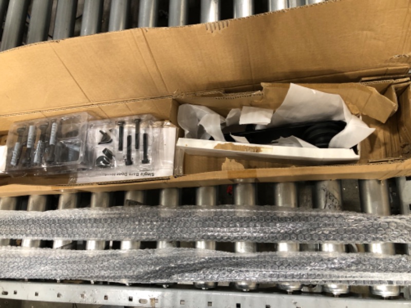 Photo 1 of SMARTSTANDARD 10ft Heavy Duty Sturdy Sliding Barn Door Hardware Kit -Smoothly and Quietly -Easy to Install -Includes Step-by-Step Installation Instruction Fit 60" Wide Door Panel ( J Shape Hanger) 10 Feet