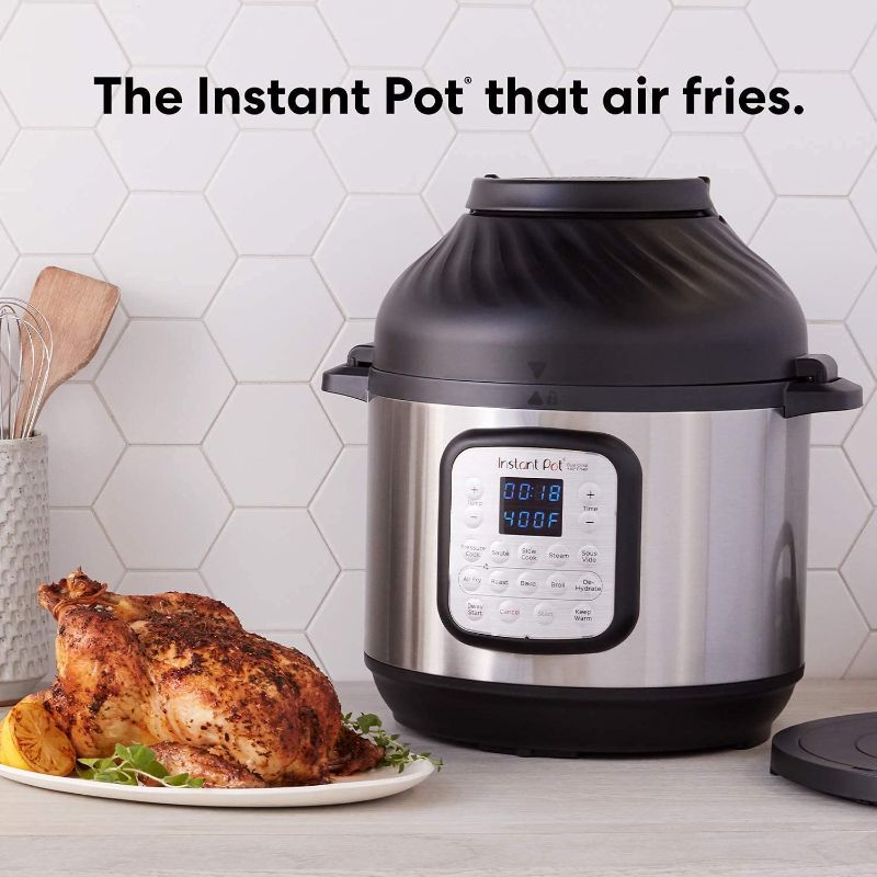 Photo 1 of ****TESTED/TURNS ON// TOP BROKEN** Instant Pot 6qt Crisp Pressure Cooker Air Fryer - Silver