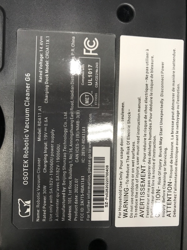 Photo 6 of *Tested* OSOTEK Robot Vacuum and Mop Combo, 3500Pa Strong Suction WiFi/App/Alexa Control, Self-Charging Robotic Vacuum Cleaner, Smart Gyroscope Navigation, Ideal for Hard Floors Pet Hair Carpets
