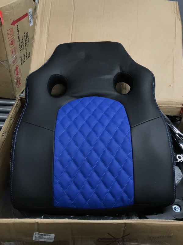 Photo 1 of SMUG Ergonomic Office PU Leather Computer High Back Desk Adjustable Swivel Task Lumbar Support/Flip-up Armrests Gaming Chair, Blue
