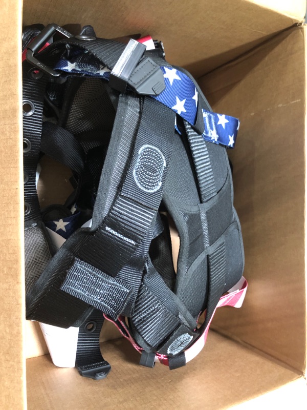 Photo 2 of AFP Fall Protection Full-Body Premium American Flag Safety Harness, Vented & Padded Shoulder, Legs & Back, 8” Thick Back Support Belt, Aluminum D-Rings, Tongue Buckle, Quick Release (OSHA/ANSI PPE) Large-XLarge American Flag