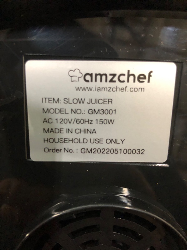 Photo 5 of AMZCHEF Slow Juicer with Two Speed Modes GM3001 White
