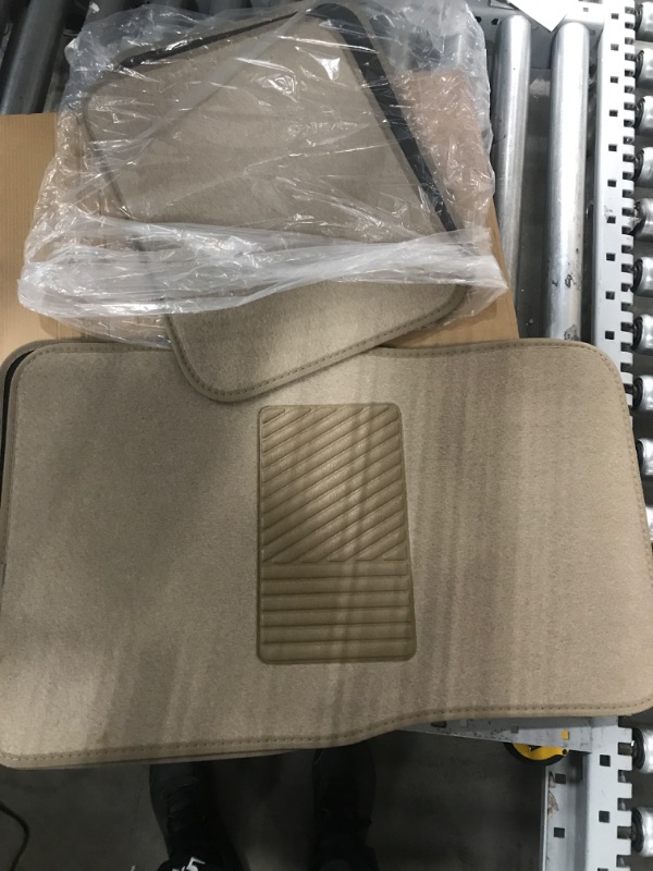 Photo 2 of FH Group F14403BEIGE Universal Fit Carpet Beige Automotive Floor Mats fits most Cars, SUVs and Trucks with Heel Pad Deluxe