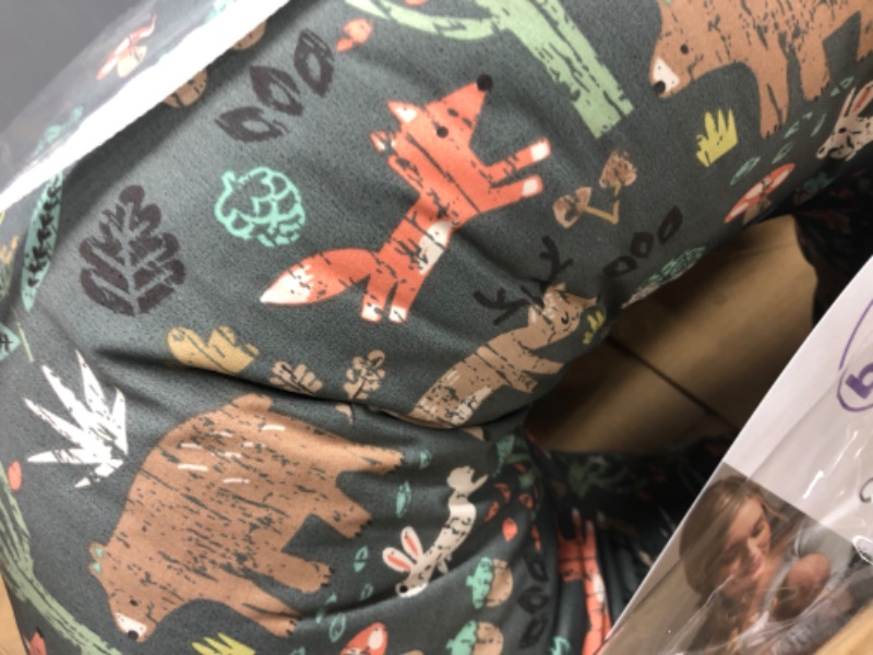 Photo 1 of Boppy Nursing Pillow and Positioner—Original | Green Forest Animals | Breastfeeding, Bottle Feeding, Baby Support | With Removable Cotton Blend Cover | Awake-Time Support