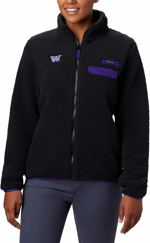 Photo 1 of Columbia College Washington Huskies CLG Mountain Sidetm Heavyweight Fleece (Black) Women's Fleece size M
