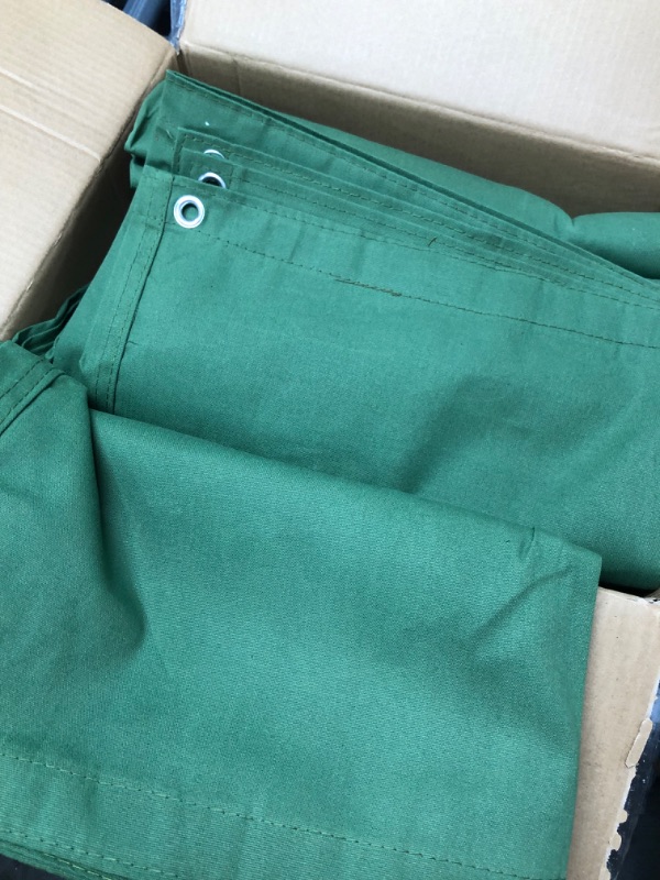 Photo 1 of *COLOR MAY VARY DUE TO LIGHTING* AmazonCommercial Heavy Duty Water Resistant Canvas Tarp, 10 x 12 ft, Green,2-Pack Green 10x12FT 2-Pack