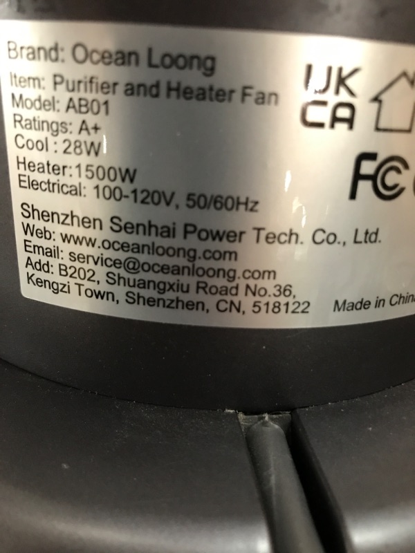 Photo 3 of *** POWER ON *** OceanLoong Tower Fan & Bladeless Fan & HEPA Air Purifier Combo, 1500W Electric Heater with Remote, 29 inch Tower Fans,120° Swing & 270° Tilt Head Air Circulator for Home Office, Red
