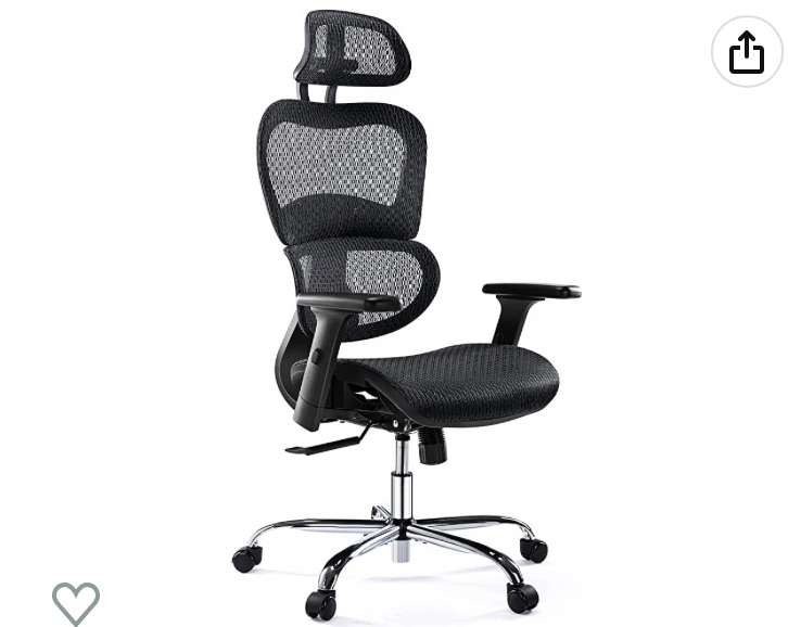 Photo 1 of Ergonomic Office Chair, High Back Mesh Office Chair with 3D Armrests and Headrest, Adjustable Rolling Chair with Lumbar Support and Tilt Function, Breathable Mesh Chair for Gaming, Executive, Office