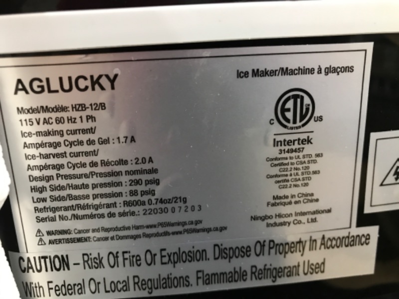 Photo 4 of **TESTED/ TURNS ON*** Ice Maker Machine for Countertop, 9 Bullet Ice Cubes Ready in 6 Minutes, 26lbs in 24Hrs Portable Ice Maker Machine Self-Cleaning, 2 Sizes of Bullet-Shaped Ice for Home Kitchen Office Bar Party
