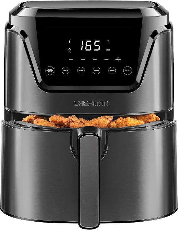 Photo 1 of ***TESTED/ TURNS ON*** CHEFMAN Air Fryer 4.5 Qt, Healthy Cooking, User Friendly, Nonstick Stainless Steel, Digital Touch Screen with 4 Cooking Functions w/ 60 Minute Timer, BPA-Free, Dishwasher Safe Basket
