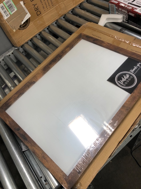 Photo 2 of Loddie Doddie - Erase Board, Dry Erase Board for Wall, Magnetic Board with Built-in Marker Tray, Erase Board for Wall with Rustic Frame, 18 inches x 24 inches 18x24 Rustic Frame