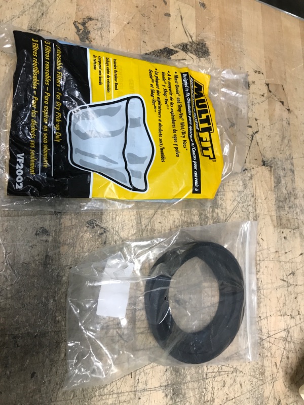 Photo 1 of **BUNDLE** Replacement 1/2" x 37" Snow throwers Auger Drive Belt for MTD 3 Stage Snow blowers AND MULTI FIT Wet Dry Vac Filter VF2002 Dry Disc Vacuum Filters for Most 5 Gallon and Larger Shop Vac Branded Wet/Dry Vacuum Cleaners (3 Disc Filters with 1 Band