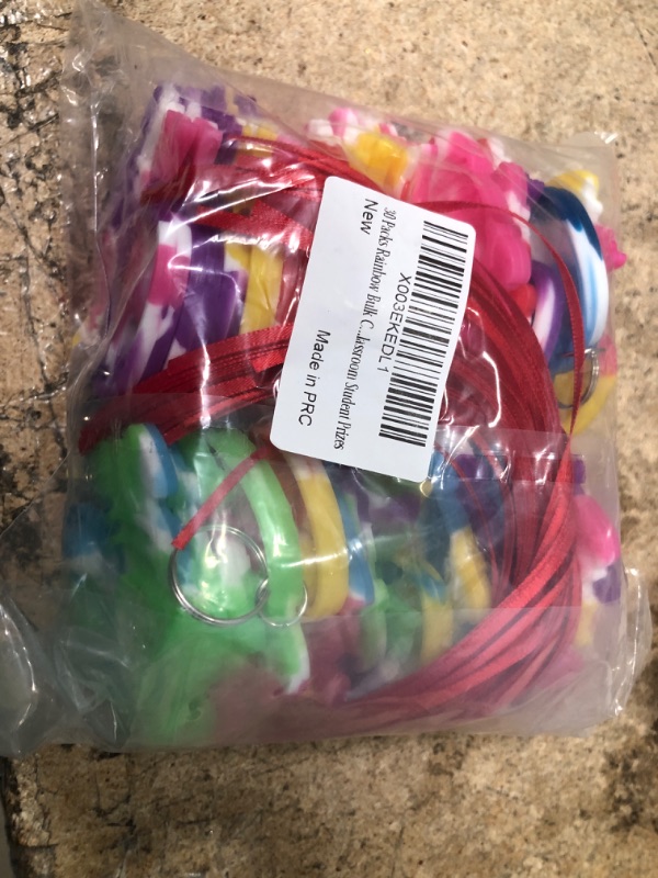 Photo 1 of 30 Packs Rainbow Bulk Christmas Santa Claus Mini Pop Fidget Keychain Toys for Kids Adults Christmas Party Favors Gifts, Stress Reliever Student Prizes(Christmas Goodie Bag Stuffers)