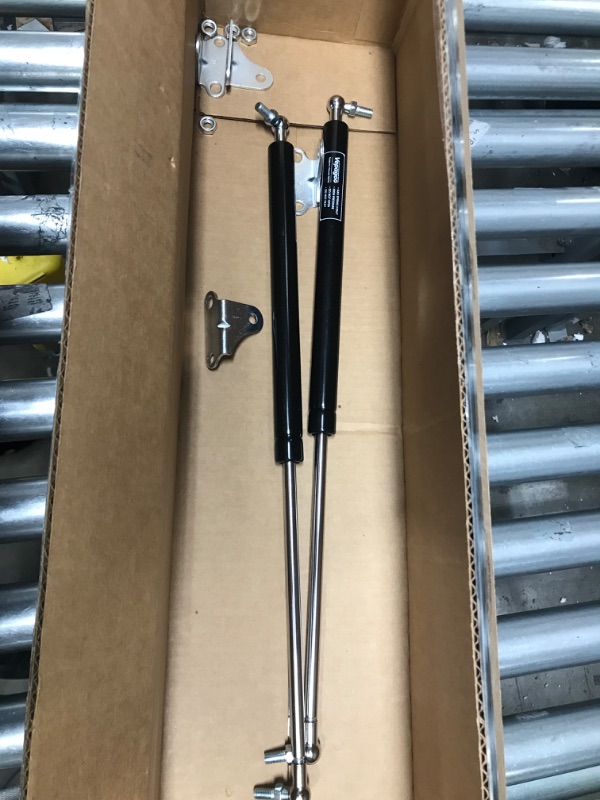 Photo 2 of 20 Inch 150 lb/667N Per Gas Shock Strut Spring for RV Bed Boat Bed Cover Door Lids Floor Hatch Door Shed Window and Other Custom Heavy Duty Project, a Set of 2 with L Mounts Vepagoo 150lb/667N 20in