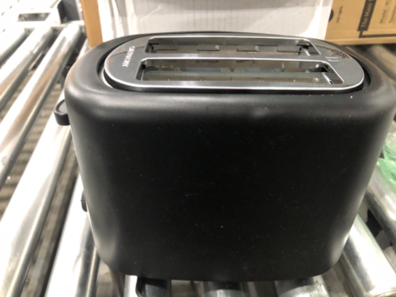 Photo 3 of *Dirty* Amazon Basics 2 Slice, Extra-Wide Slot Toaster with 6 Shade Settings, Black