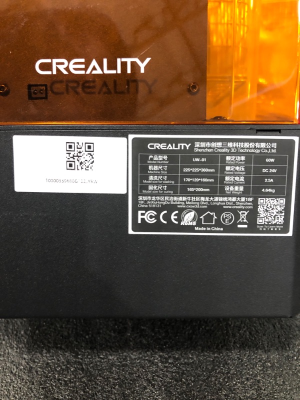 Photo 4 of *Unknown Function* Creality 3D UW-01 Washing and Curing Machine 2 in 1 UV Curing Rotary Box Bucket for LCD/DLP/SLA Resin 3D Printer Models 7.42x6x7.8 inches Transparent Visiblet