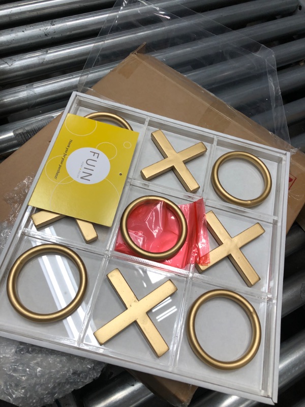 Photo 5 of  Tic Tac Toe Board Game Set for Coffee Table Decor, Gold