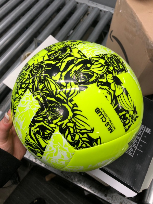 Photo 3 of adidas Unisex-Adult MLS Training Ball CLUB Solar Yellow/Black 5