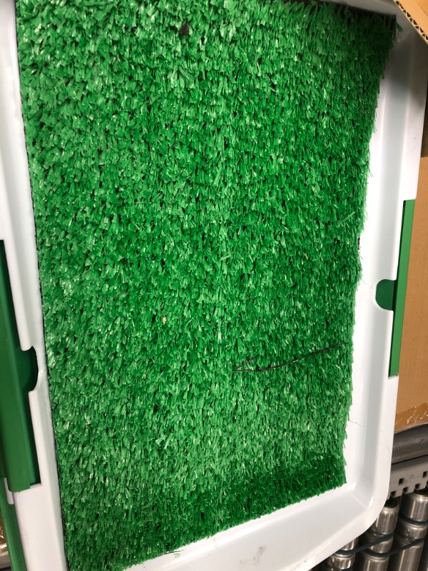 Photo 3 of Artificial Grass Bathroom Mat for Puppies and Small Pets- Portable Potty Trainer for Indoor and Outdoor Use by Petmaker- Puppy Essentials, 18.5” x 13”