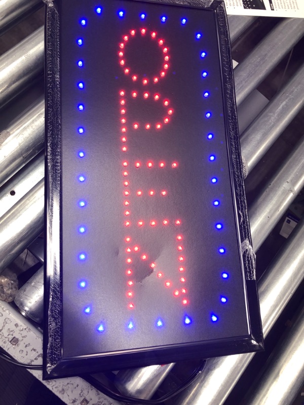 Photo 3 of Ultima LED Neon Open Sign for Business: Vertical Lighted Sign Open with Flashing Mode 