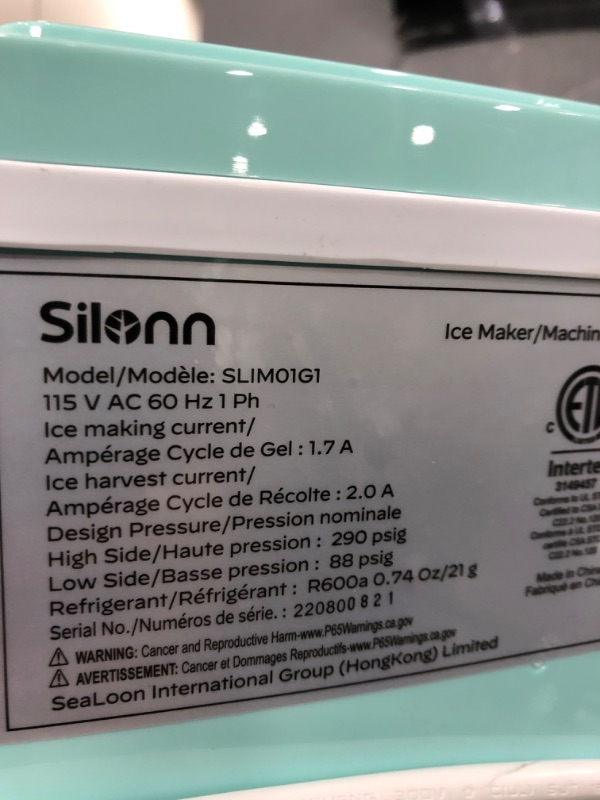 Photo 4 of Silonn Ice Makers Countertop, 9 Cubes Ready in 6 Mins, 26lbs in 24Hrs, Self-Cleaning Ice Machine with Ice Scoop and Basket, 2 Sizes of Bullet Ice for Home Kitchen Office Bar Party
