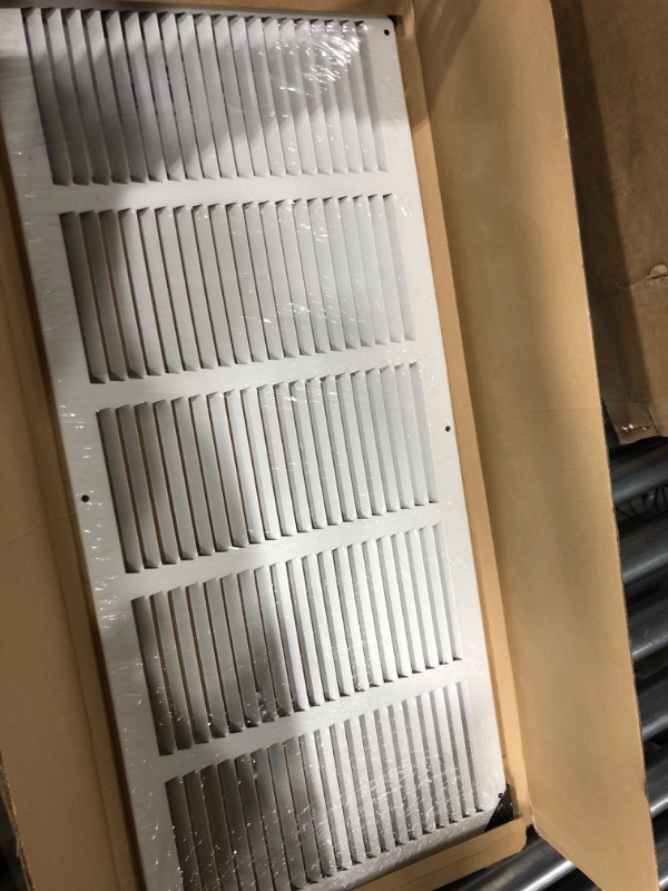 Photo 2 of 26" x 10" Return Air Grille - Sidewall and Ceiling - HVAC Vent Duct Cover Diffuser - [White] [Outer Dimensions: 27.75w X 11.75"h] 26 x 10 White