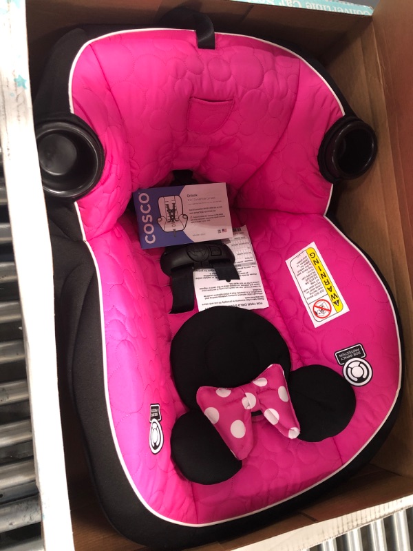 Photo 2 of Disney Baby Onlook 2-in-1 Convertible Car Seat, Rear-Facing 5-40 pounds and Forward-Facing 22-40 pounds and up to 43 inches, Mouseketeer Minnie