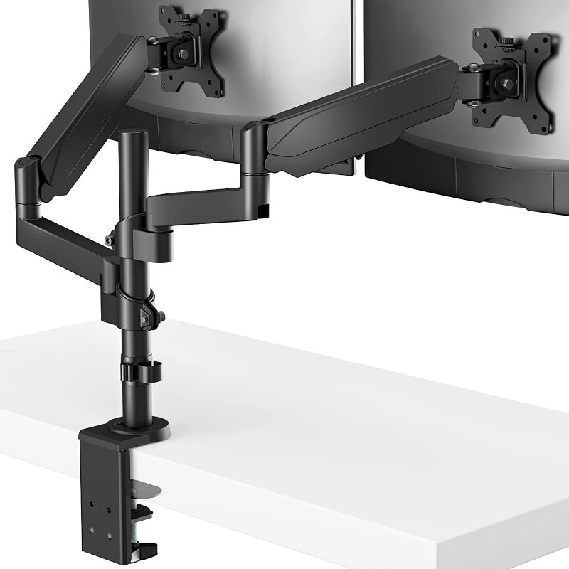 Photo 1 of Ergotron – LX Vertical Stacking Dual Monitor Arm, VESA Desk Mount – for 2 Monitors Up to 40 Inches, 7 to 22 lbs Each – Tall Pole, Matte Black Matte Black 23 Inch Pole