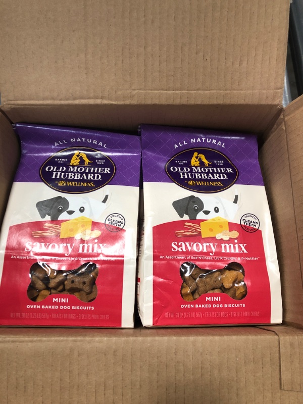 Photo 2 of **BBD: 1/15/2024Old Mother Hubbard by Wellness Classic Savory Mix Natural Dog Treats, Crunchy Oven-Baked Biscuits, Ideal for Training, Mini Size, 20 ounce bag
