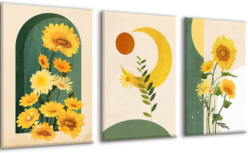 Photo 1 of 3 Pack Sunflower Canvas Wall Art, 16"x24"Paintings for Wall Decorations Yellow Blossom Flowers Pictures Canvas Prints Artwork for Living Room,...
