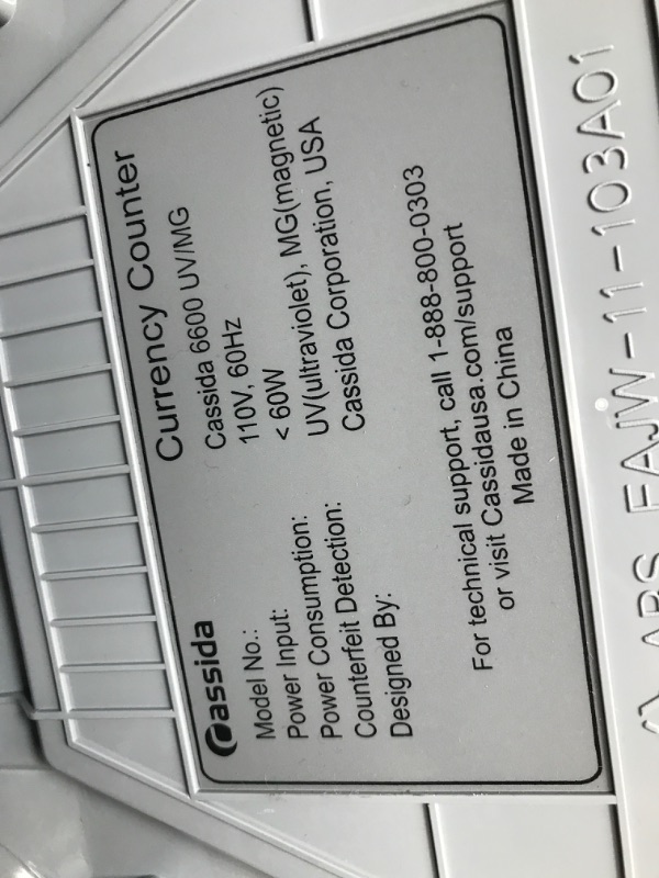 Photo 2 of Cassida 6600 UV/MG – USA Business Grade Money Counter with UV/MG/IR Counterfeit Detection – Top Loading Bill Counting Machine w/ ValuCount™, Add and Batch Modes – Fast Counting Speed 1,400 Notes/Min UV/MG Counterfeit Detection Machine