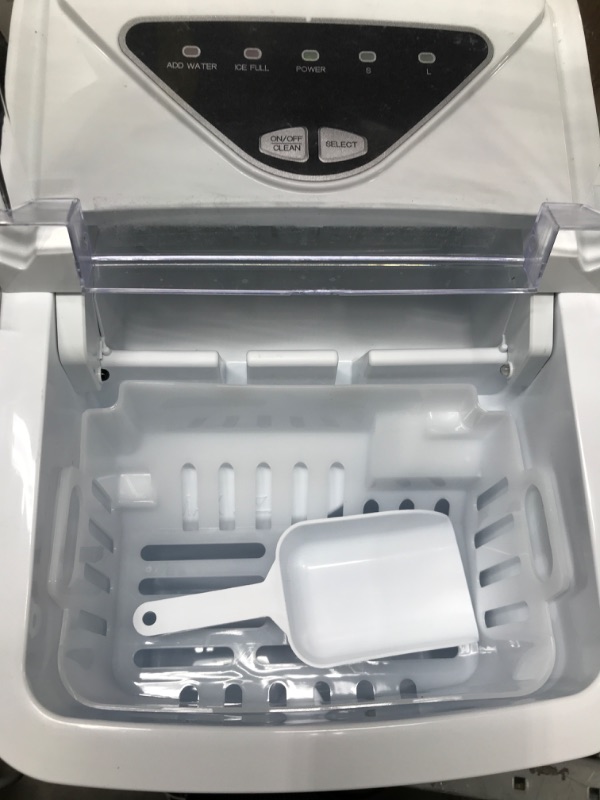 Photo 4 of *Tested* Silonn Ice Makers Countertop, 9 Cubes Ready in 6 Mins, 26lbs in 24Hrs, Self-Cleaning Ice Machine with Ice Scoop and Basket, 2 Sizes of Bullet Ice for Home Kitchen Office Bar Party
