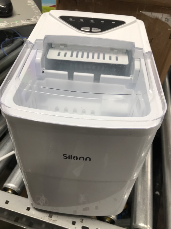 Photo 2 of *Tested* Silonn Ice Makers Countertop, 9 Cubes Ready in 6 Mins, 26lbs in 24Hrs, Self-Cleaning Ice Machine with Ice Scoop and Basket, 2 Sizes of Bullet Ice for Home Kitchen Office Bar Party
