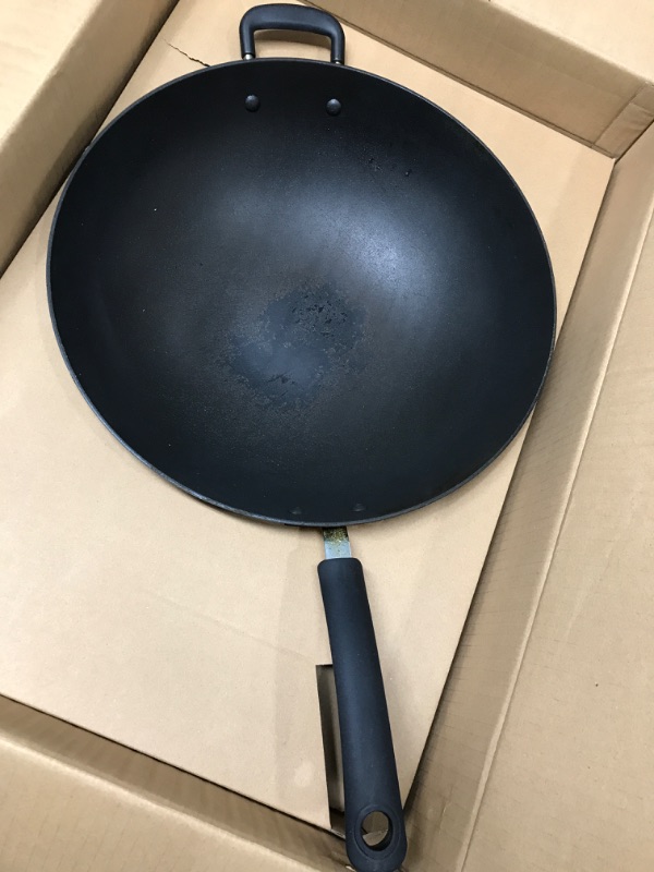 Photo 2 of *Used-See Photos* T-fal, Ultimate Hard Anodized, Nonstick 14 in. Wok, Black, E76589, 14 Inch Advanced Hard Anodized Nonstick Cookware