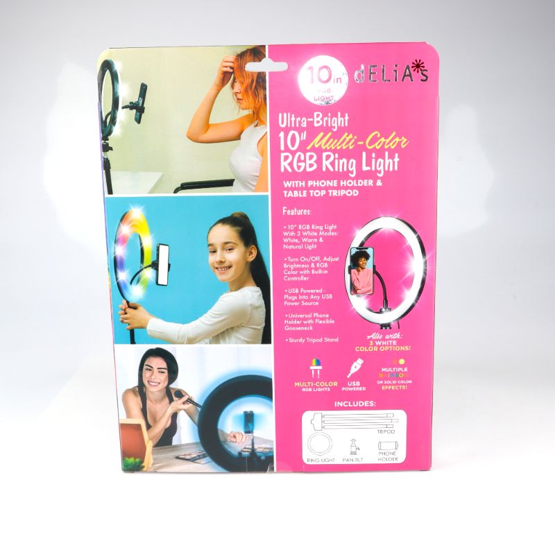 Photo 1 of ULTRA BRIGHT MULTI COLOR 10IN RING LIGHT WITH PHONE HOLDER AND TABLE TRIPOD NEW $79.99